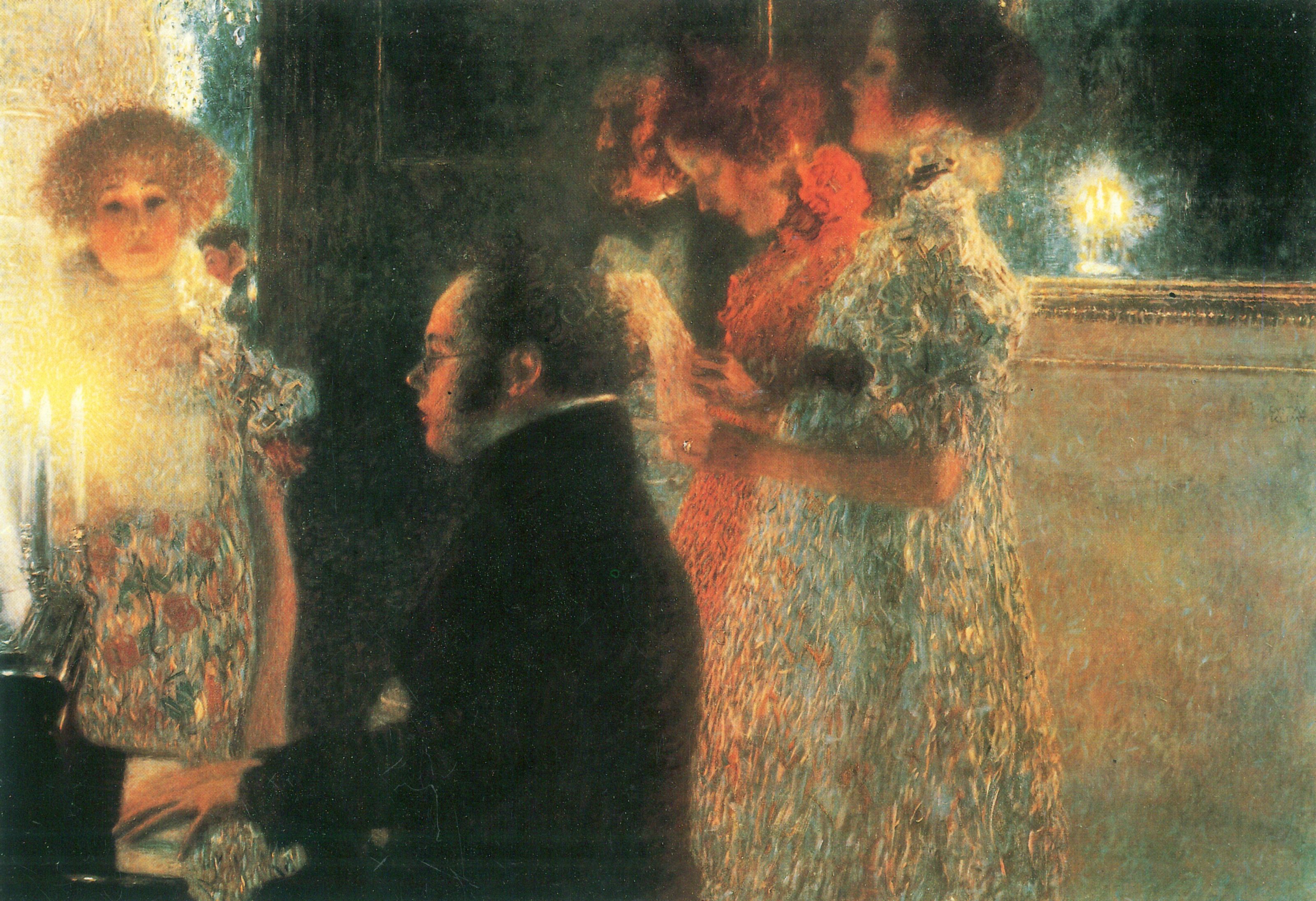 Gustav Klimt - Schubert at the Piano 1899